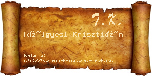 Tölgyesi Krisztián névjegykártya