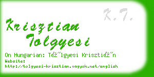krisztian tolgyesi business card